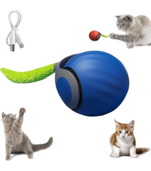 Pelota inteligente con cola para gato